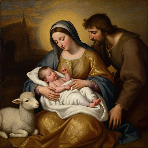 Classic Nativity Scene Oil Painting