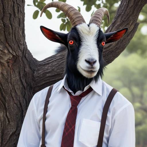 Furry Boy with Goat Horns Portrait