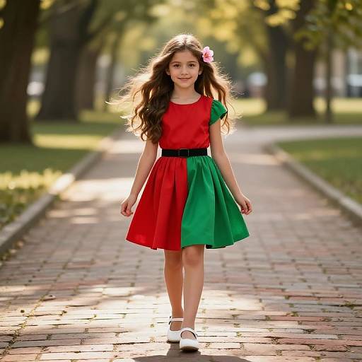 Confident Girl in Vibrant Dress