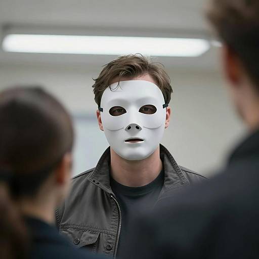 Mysterious Encounter with Masked Figure