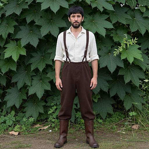 Old Man in Film Costume Outdoors