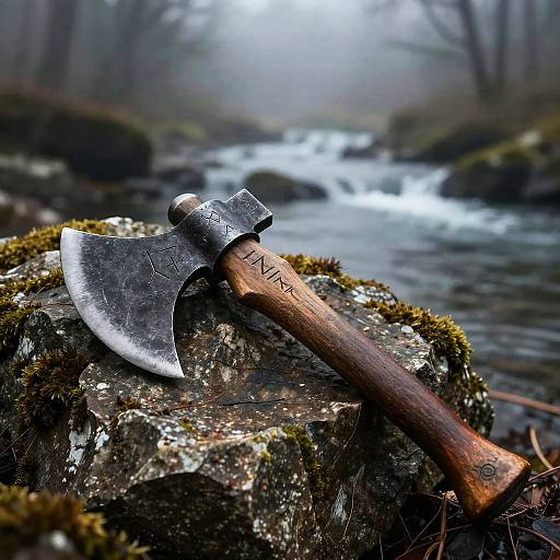 Weathered Archer's Axe with Runes