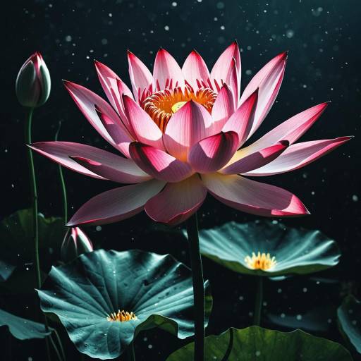 Enigmatic Blooming Lotus Fantasy Scene Enigmatic Blooming Lotus Fantasy Scene