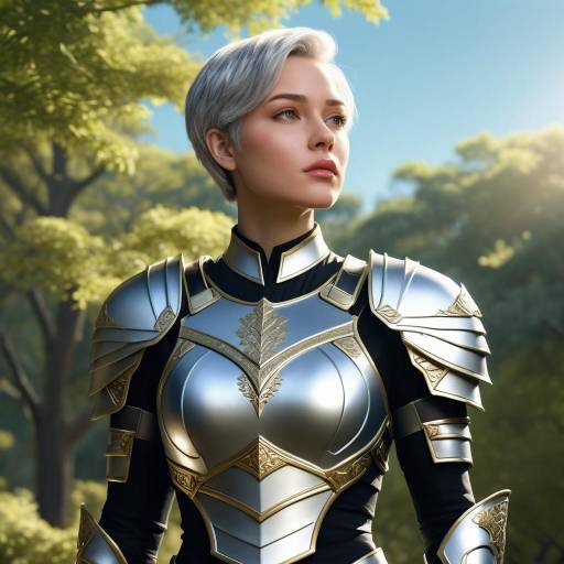 Female Knight in Silver Armor