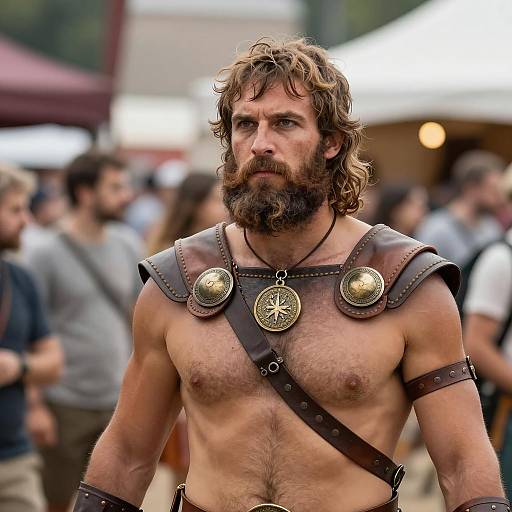 Man in Hephaestus Costume at Festival