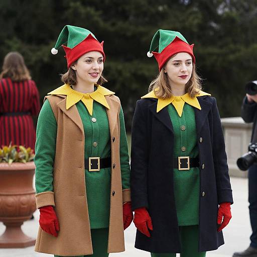 Enchanting Elf Duo in Outdoor Setting