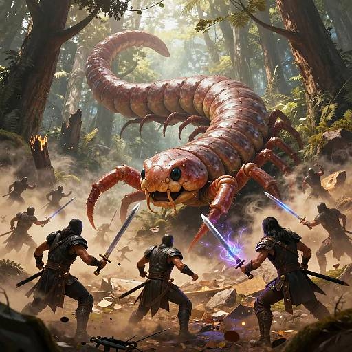 Epic DND Giant Centipede Battle