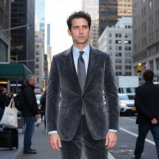 Stylish Man in Urban Chaos