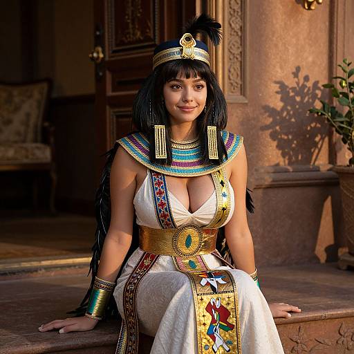 Young Woman in Egyptian-Inspired Costume