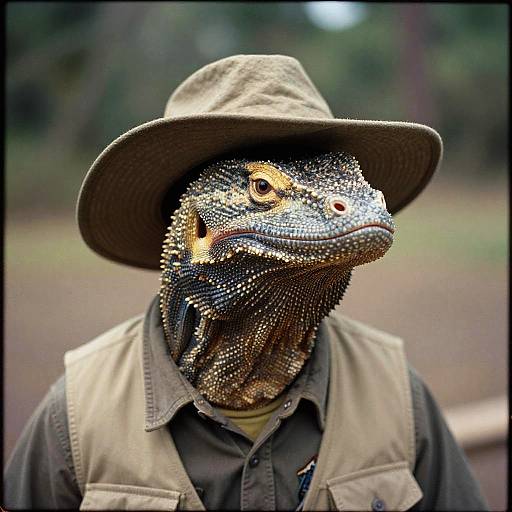 Komodo Dragon Desert Explorer Portrait