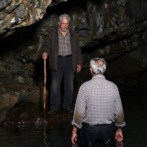 Mysterious Encounter in a Dim Cave