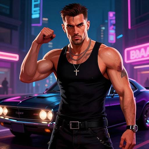 Andrew Tate Cyberpunk GTA Portrait