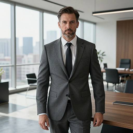 Confident Mature Man in Modern Office