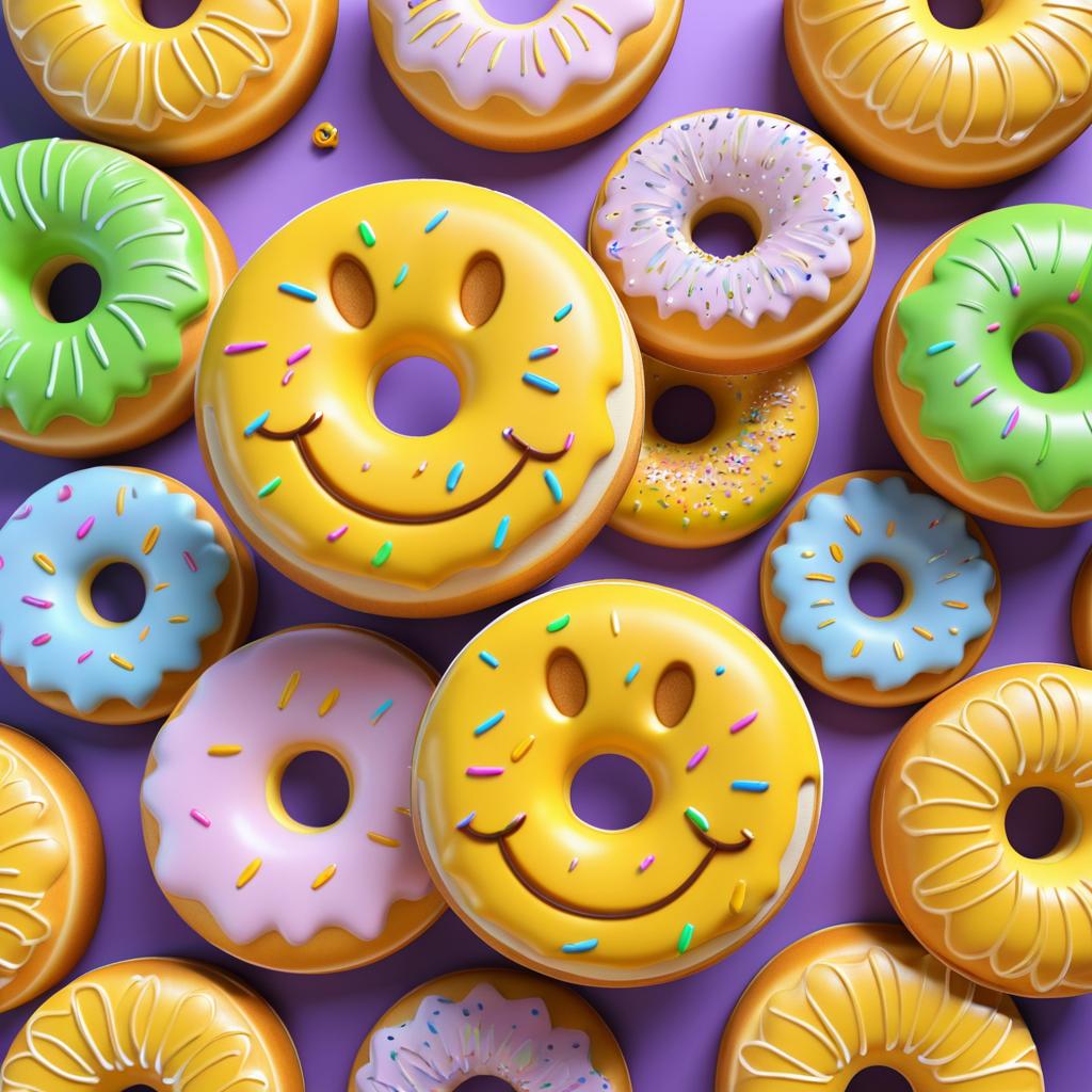 Delightful 3D Doughnut Art Concept