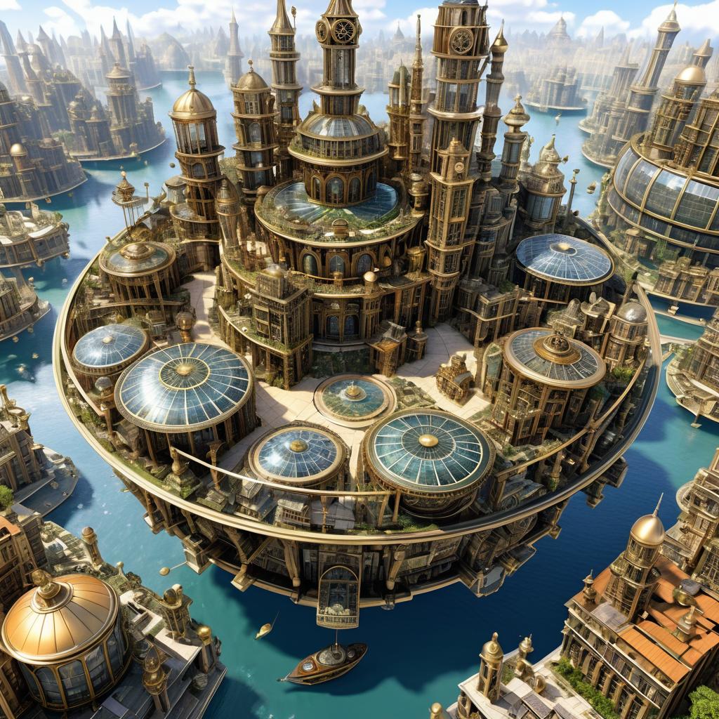 Steampunk Metropolis from Above