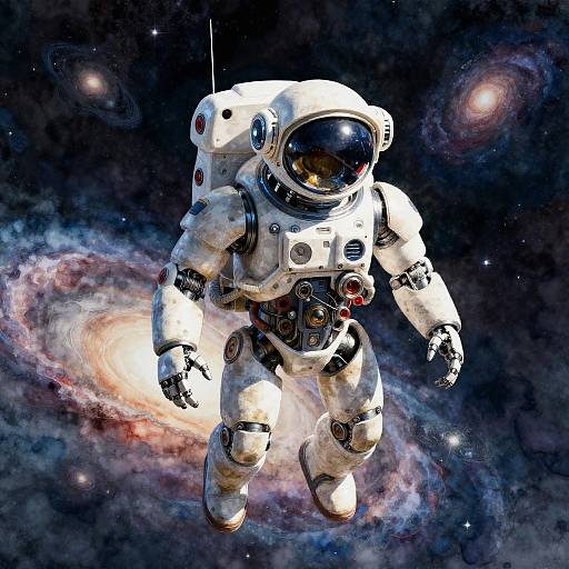 Cosmic Explorer Robot in Space