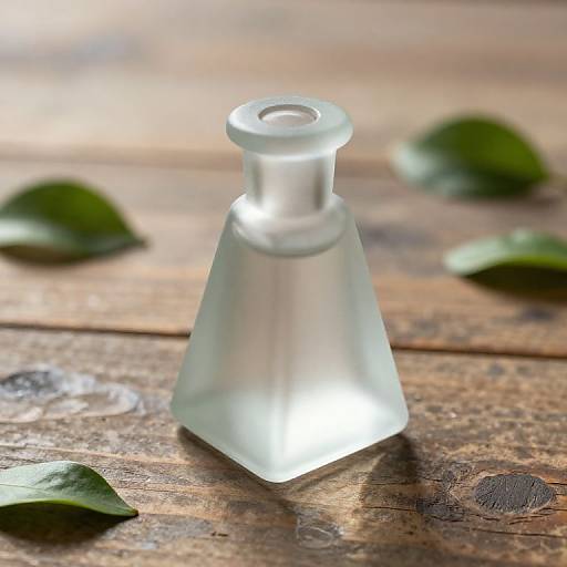 Frosted Glass Triangle Bottle Scene