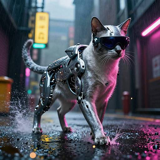 Cybernetic Siamese Cat Bounty Hunter