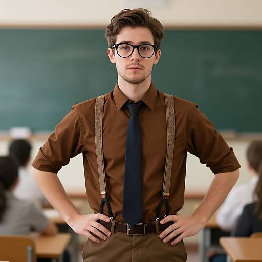 Realistic Classroom Nerd Costume Male