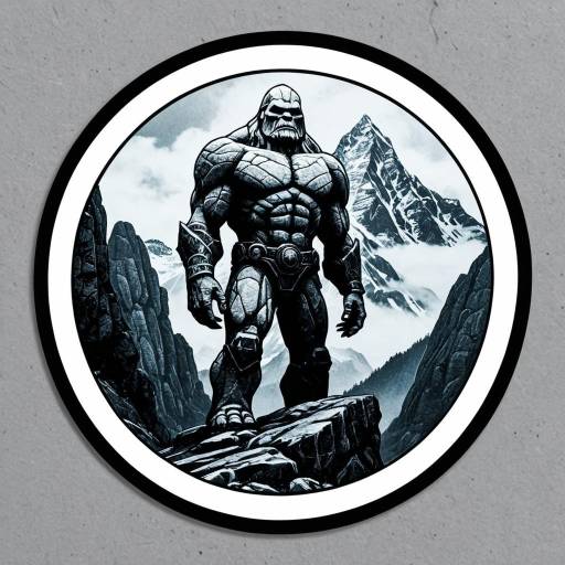 Stone Golem Fantasy Icon Sticker
