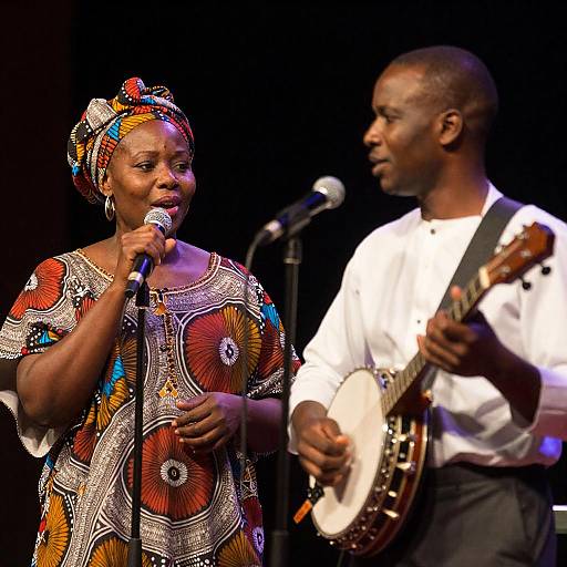 Joyful Musical Duet in Dim Light
