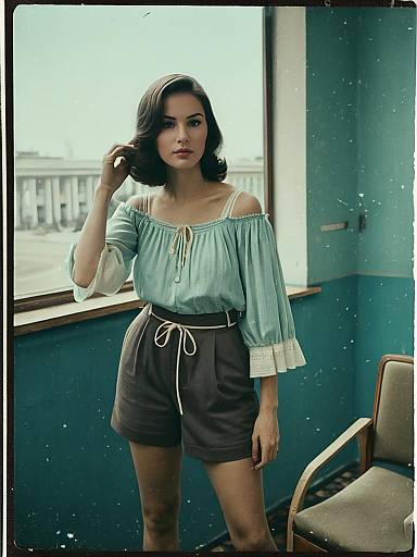 Bohemian Chic Woman in Casual Indoor Setting