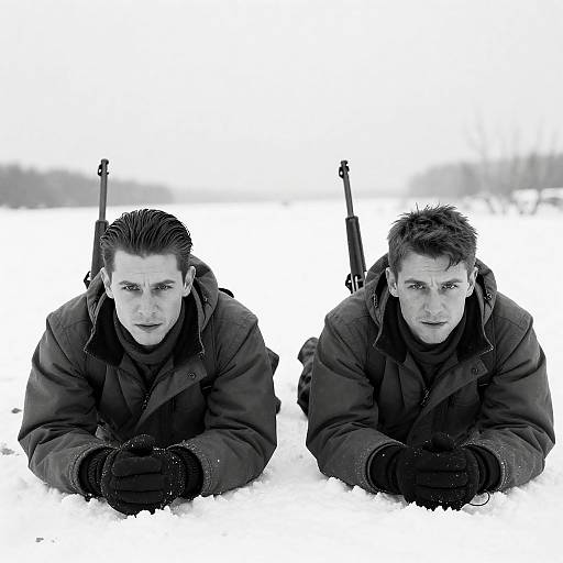 Intense Winter Portrait of Two Men