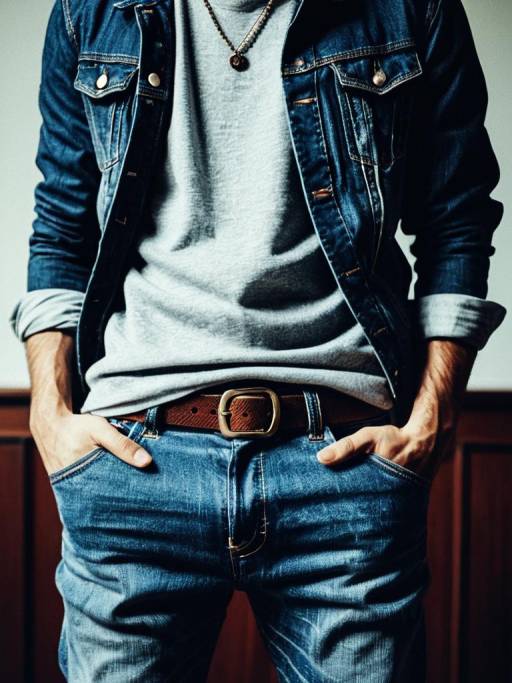 Stylish Denim Portrait of a Man