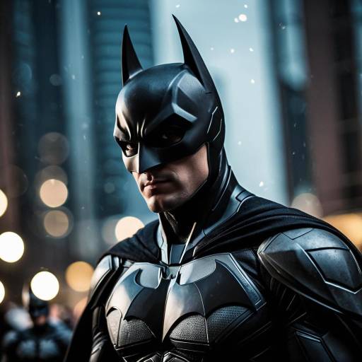 Stylish Batman Cosplay in Soft Lighting