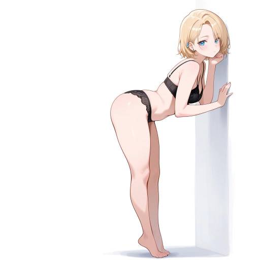 Thoughtful Tall Woman in Underwear Thoughtful Tall Woman in Underwear
