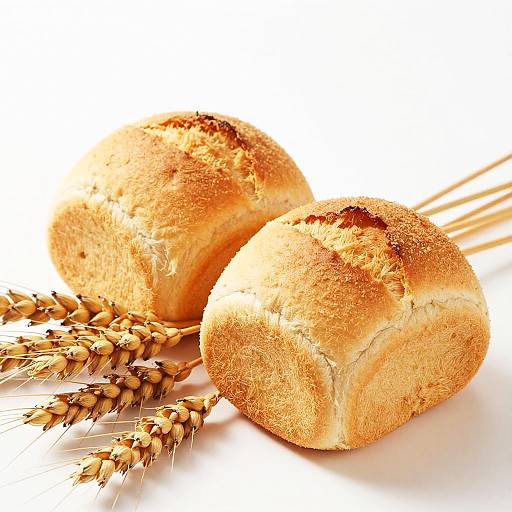 Rustic Golden Bread Rolls with Wheat