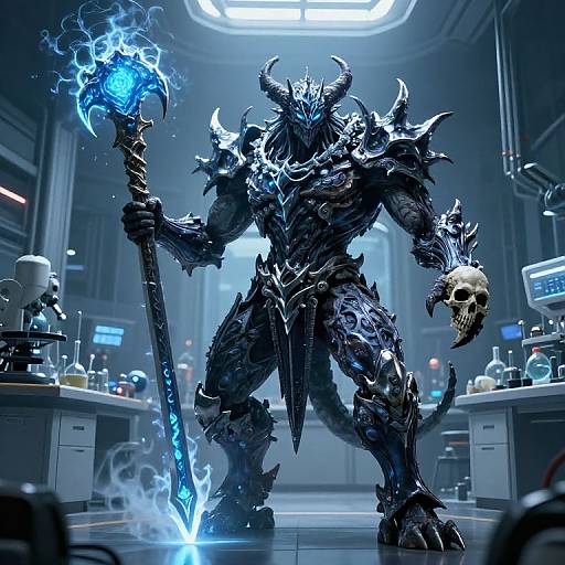 Demonic Frost Warrior in Sci-Fi Lab
