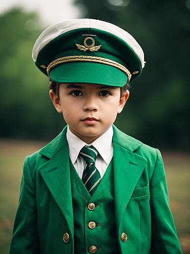Realistic Captain in Green Costume