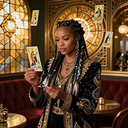 Mystic Tarot Reader in Art Deco Lounge