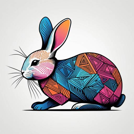 Geometric Stylized Rabbit Illustration