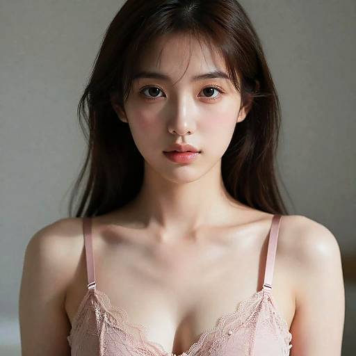 Ultra-Detailed Realistic Lingerie Portrait with Lens Flare