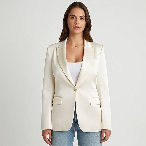 Casual Chic Woman in Satin Blazer