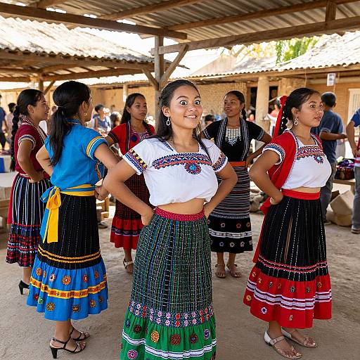 Colorful Rural Dance Group Portrait