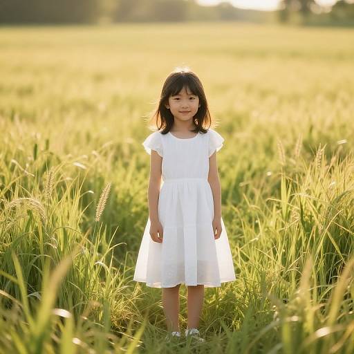 Little Girl in Sunlit Meadow