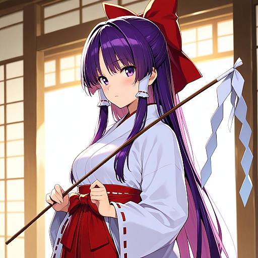 Illustration of Hakurei reimu (pc-98), touhou in the style of Gin (ginshari)