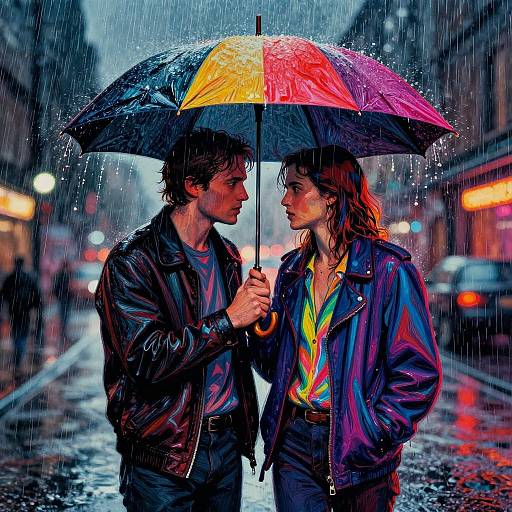 Noir-Inspired Cinematic Rain Romance