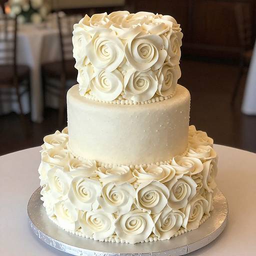 Elegant Rosette Wedding Cake Design