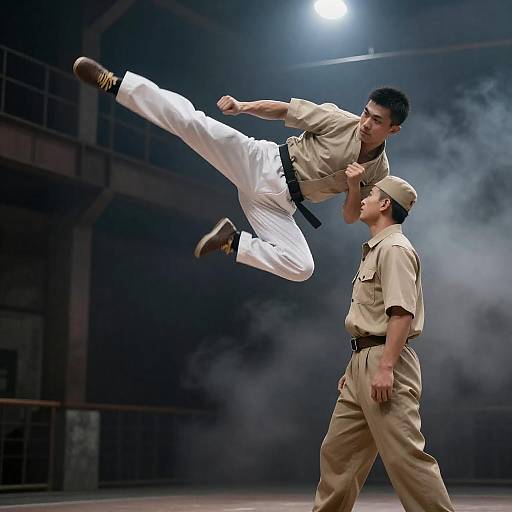 Dynamic Martial Arts Action Shot