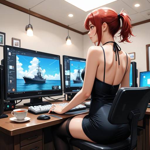 Determined Admiral at Her Desk