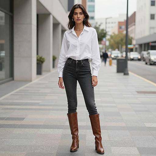 Confident Woman in Street Fashion