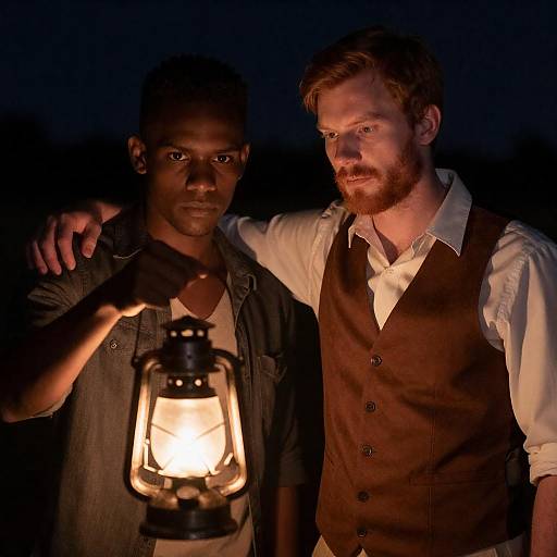 Nighttime Bond: Lantern Light & Expression