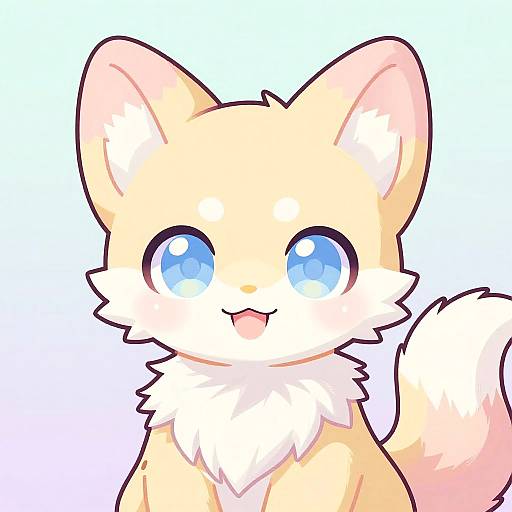 Pastel Kawaii Furry Mascot Illustration