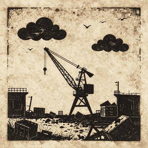 Chaotic Expressionist Industrial Etching