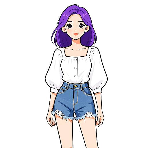 Casual Chic Woman in White Blouse