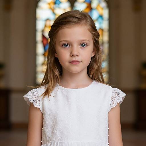 Photorealistic Girl in Christening Costume